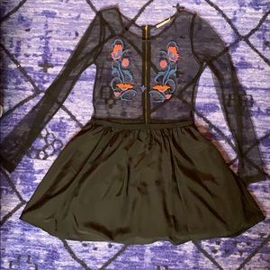 Dress with Embroidered Top with Bubble Skirt